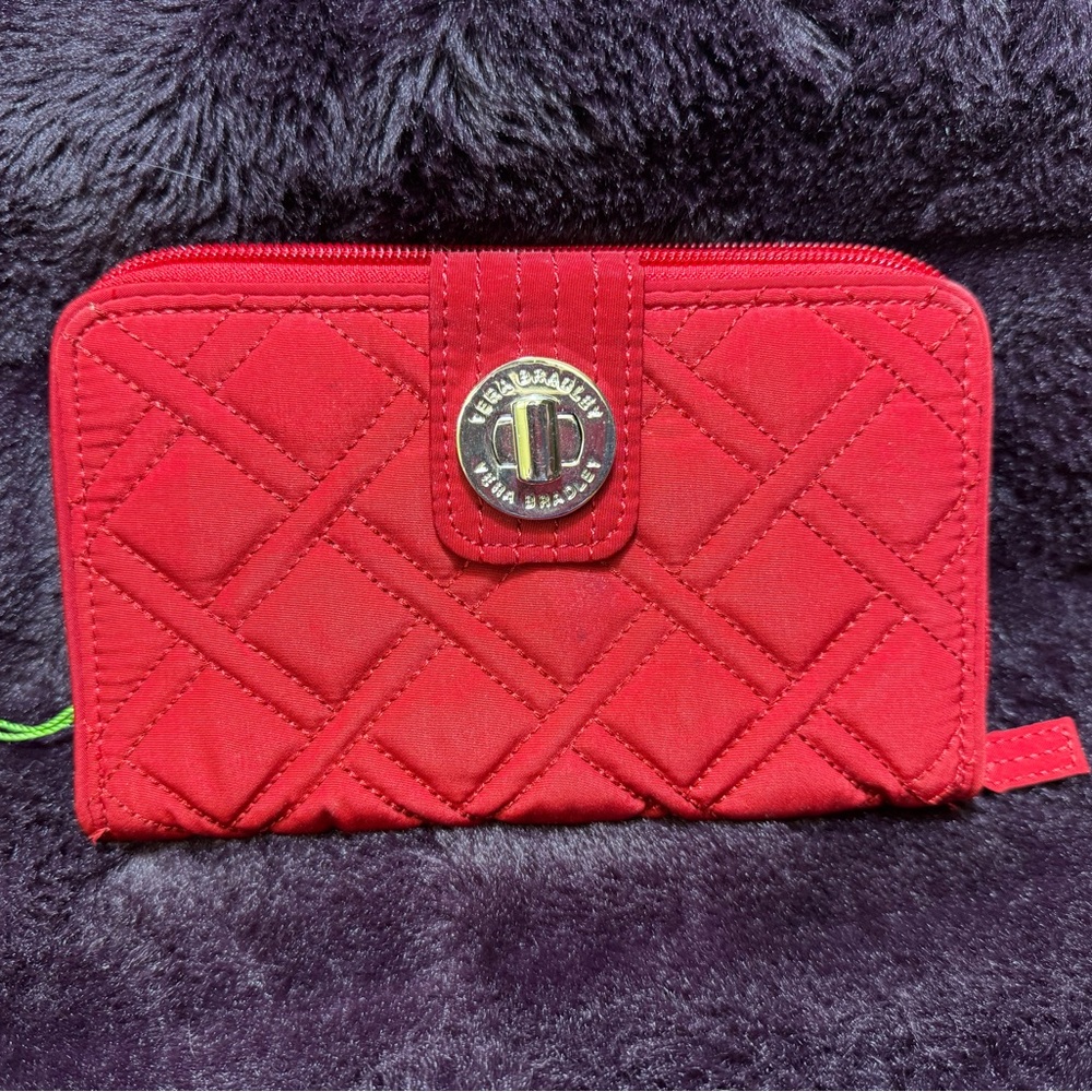 Vera Bradley RED Quilted microfiber Wallet NWOT
